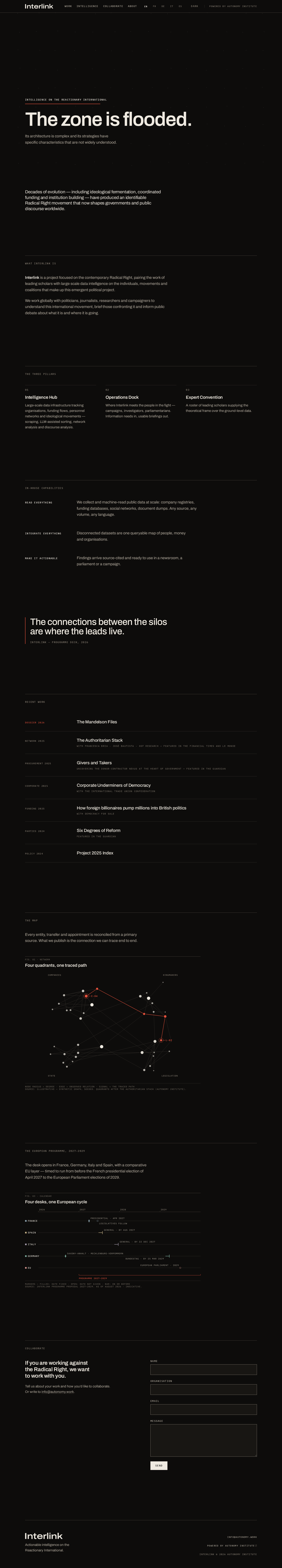 The redesigned home page