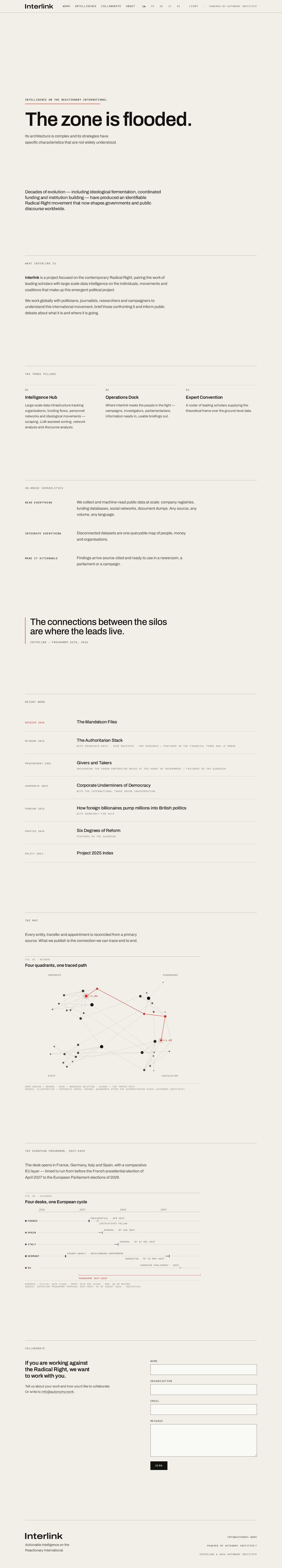 The redesigned home page